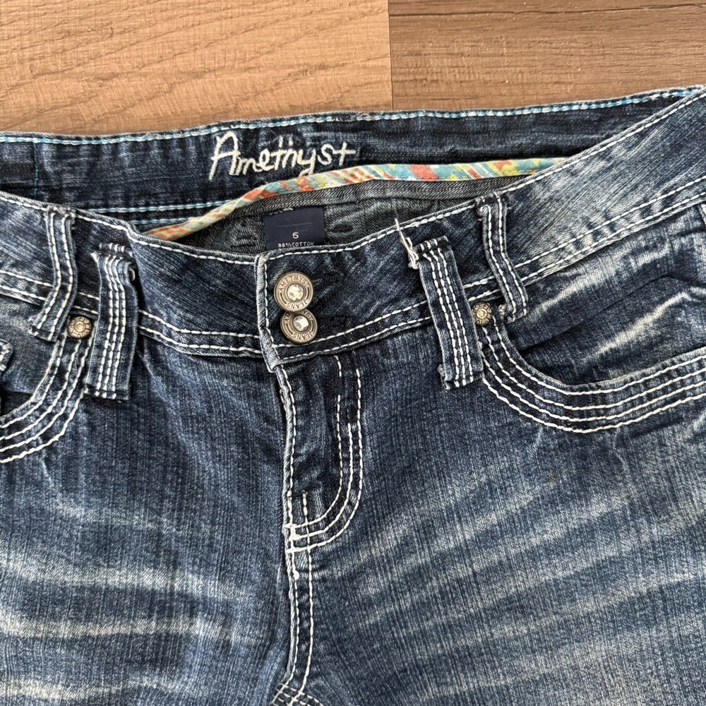 Amethyst Jeans Dark Blue Cropped Denim - Picture 5 of 8